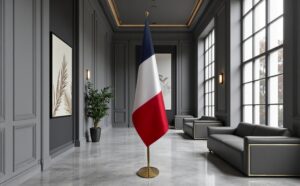 drapeau france sur pied