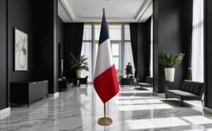 drapeau france sur pied