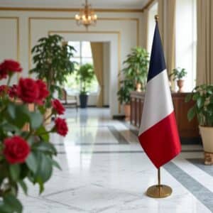 drapeau france avec hampe