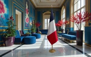 drapeau france avec hampe