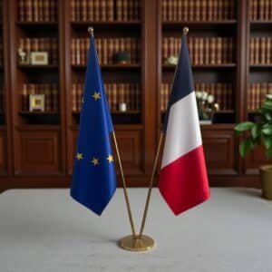 drapeau france sur pied