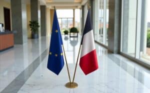 drapeau france sur pied