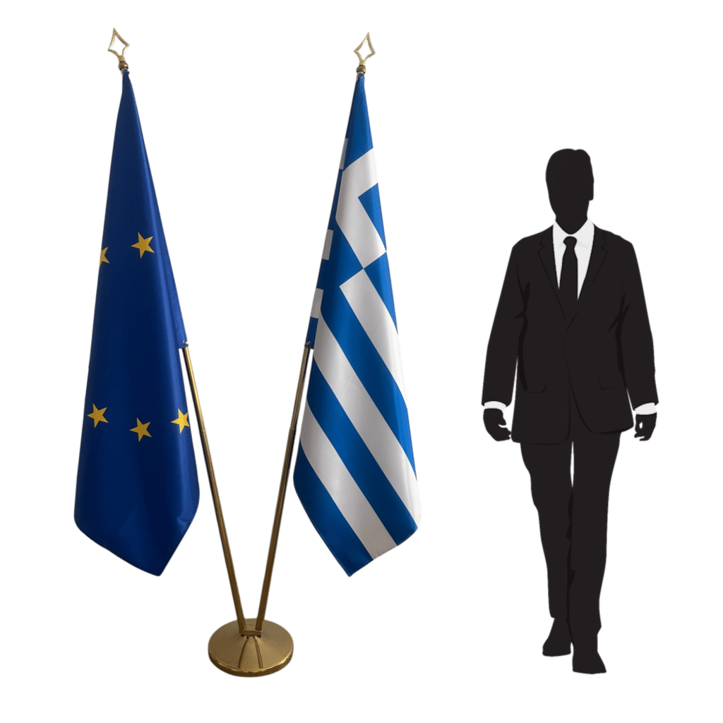 griekenland vlag op standaard