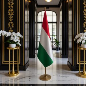 drapeau Hongrie avec pied