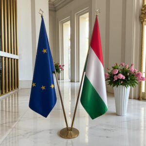 drapeau Hongrie avec support