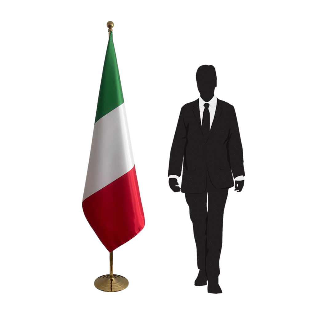 Italiaanse vlag op standaard