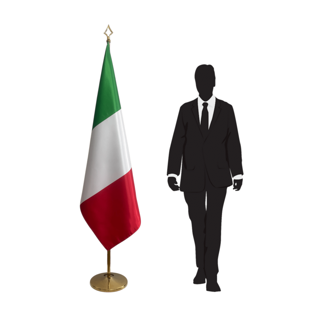 Italiaanse vlag op standaard