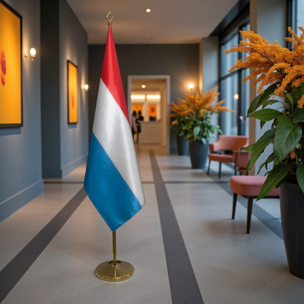Luxemburgse vlag op standaard