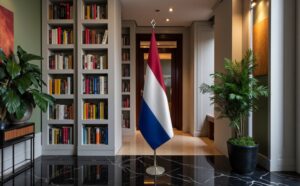 drapeau Pays-Bas sur socle