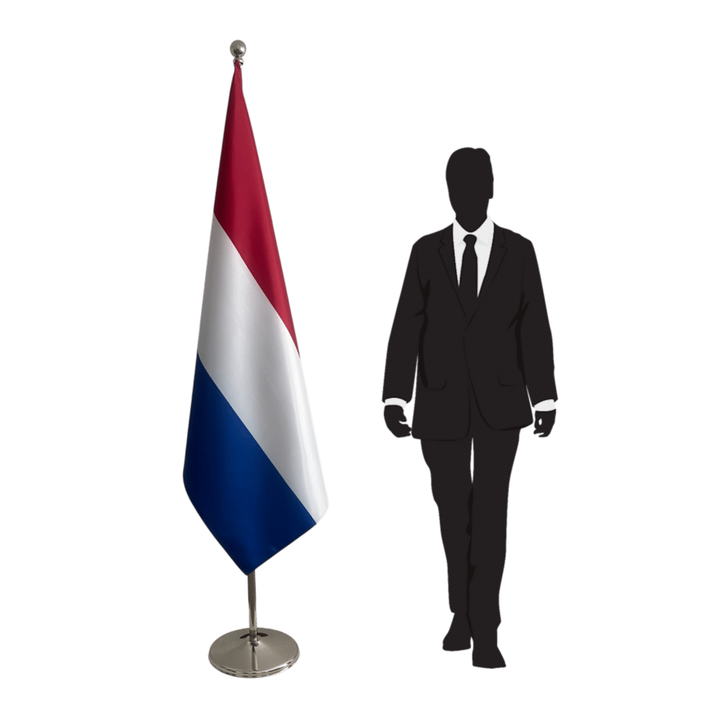 Nederlandse vlag op standaard