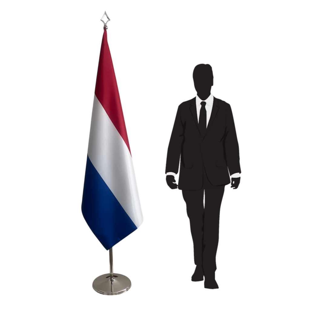 Nederlandse vlag op standaard