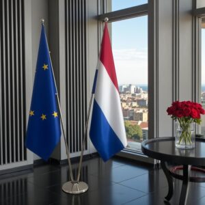 drapeau Pays-Bas sur hampe