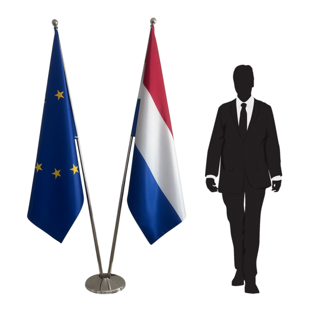 Nederlandse vlag op standaard