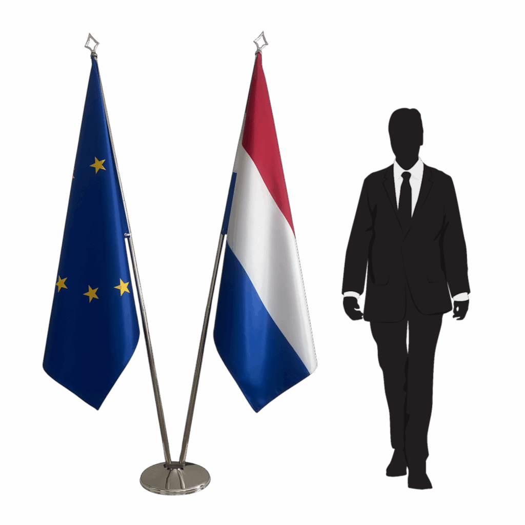 Nederlandse vlag op standaard