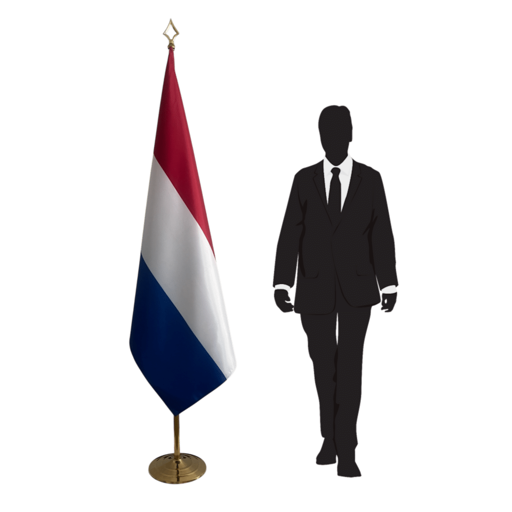 Nederlandse vlag op standaard