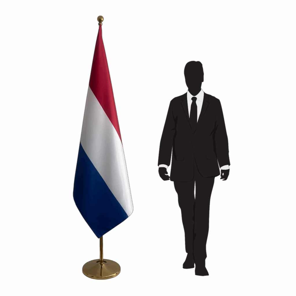 Nederlandse vlag op standaard