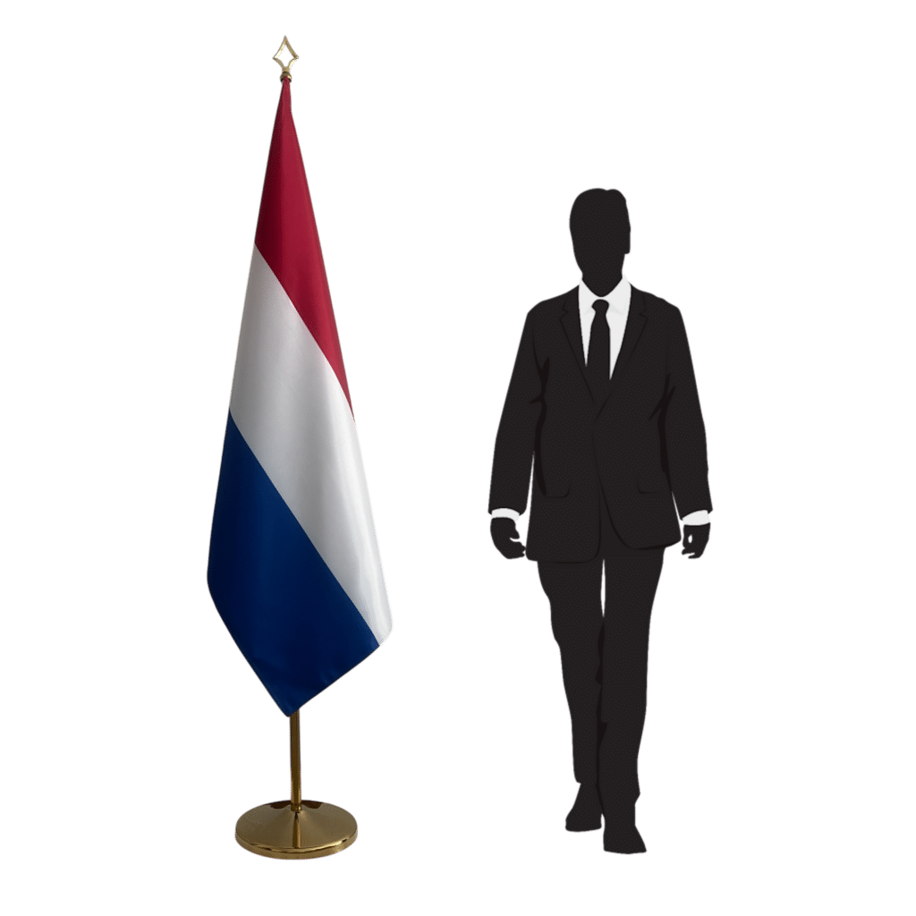 Nederlandse vlag op standaard