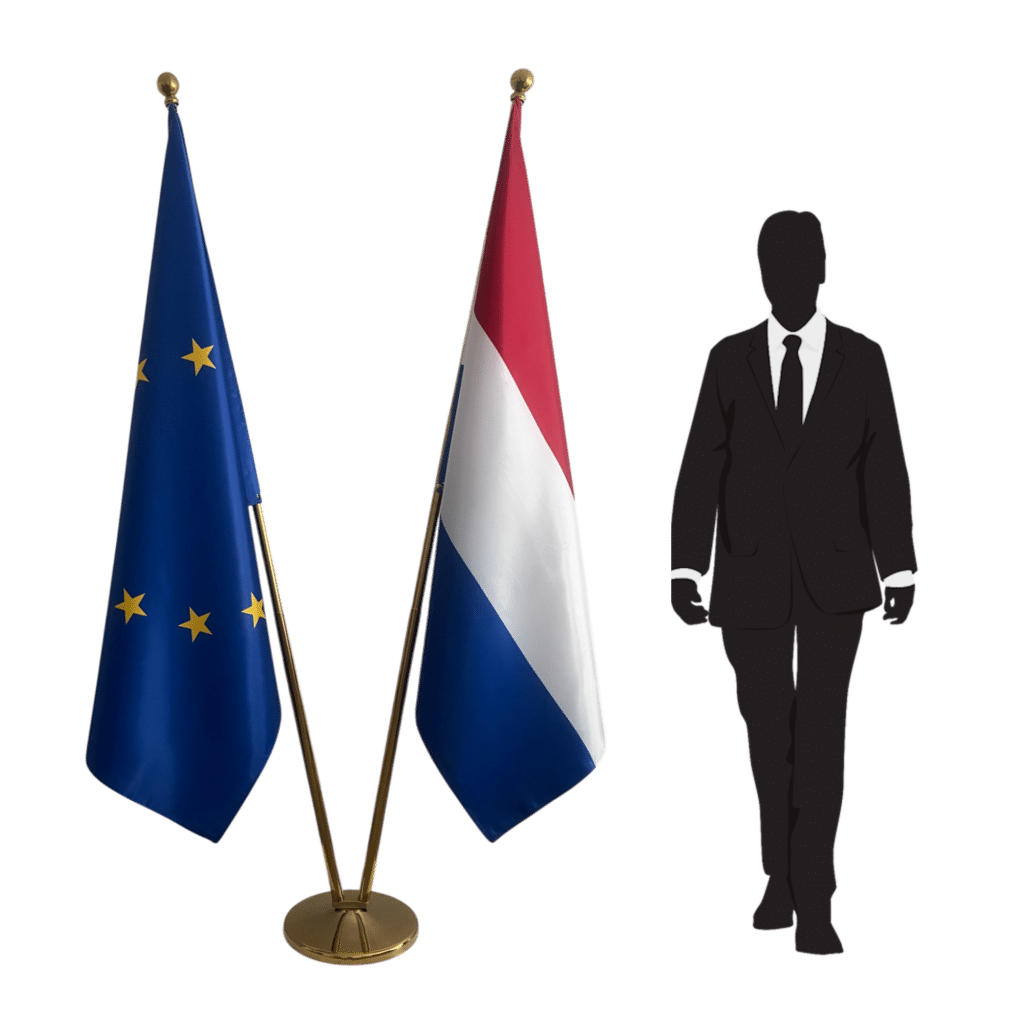Nederlandse vlag op standaard