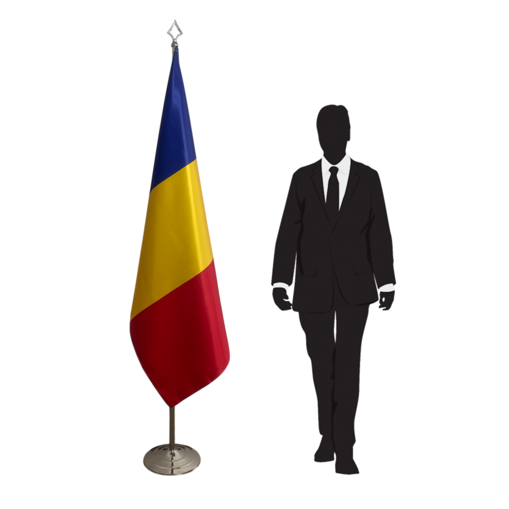 vlag van roemenië op standaard