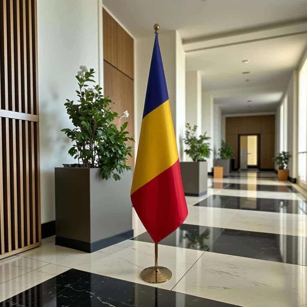 vlag van roemenië op standaard