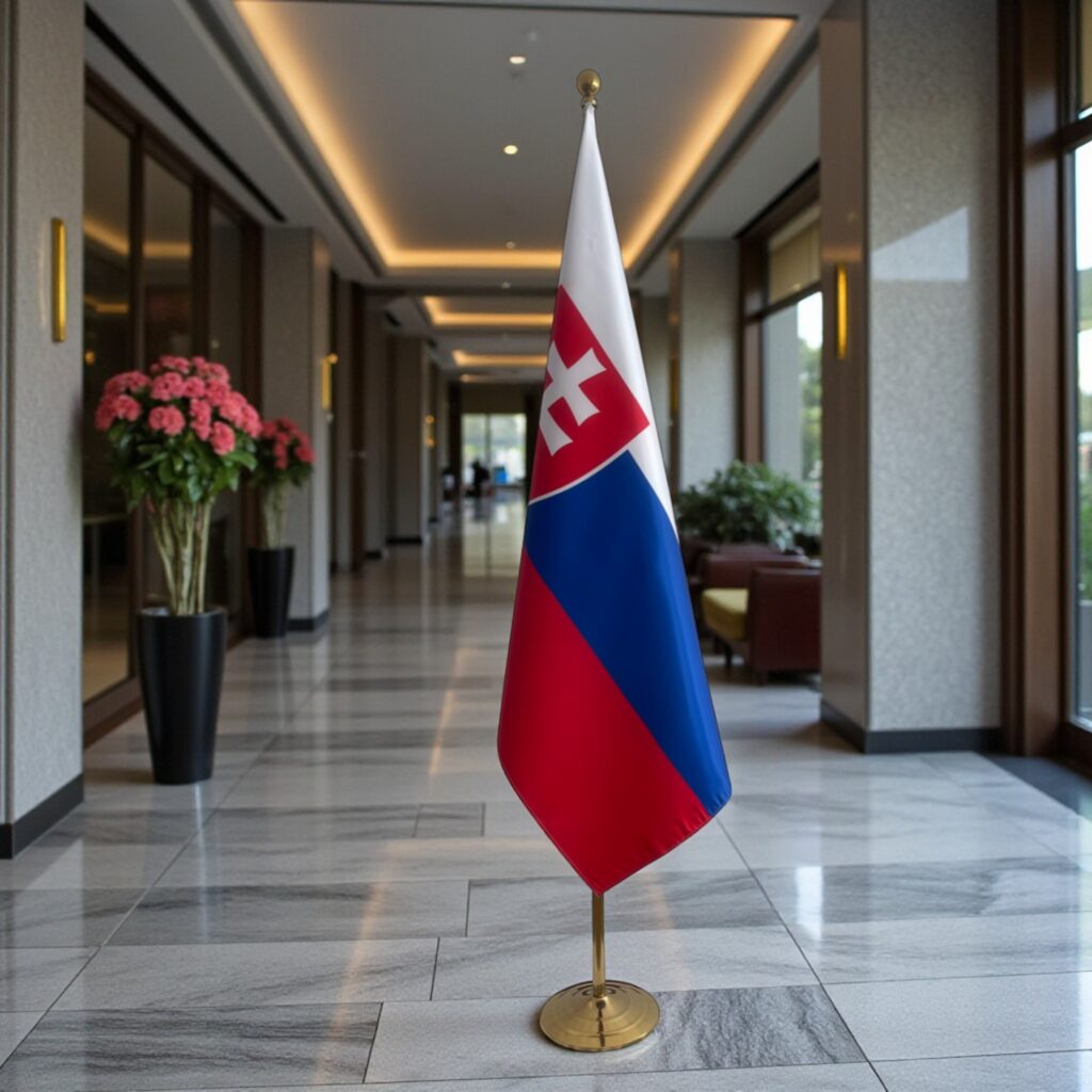 Slowaakse vlag op standaard