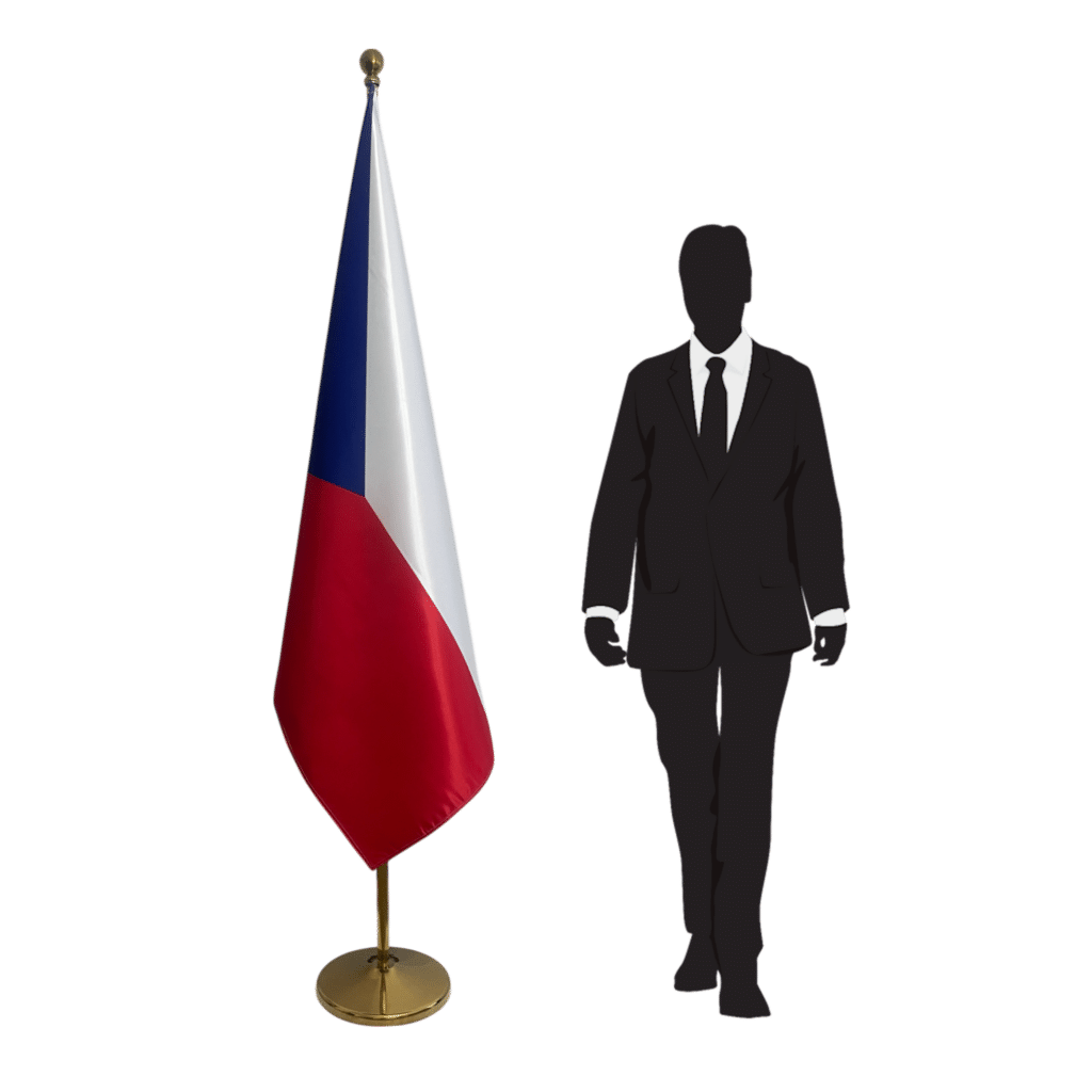 Tsjechische vlag op standaard