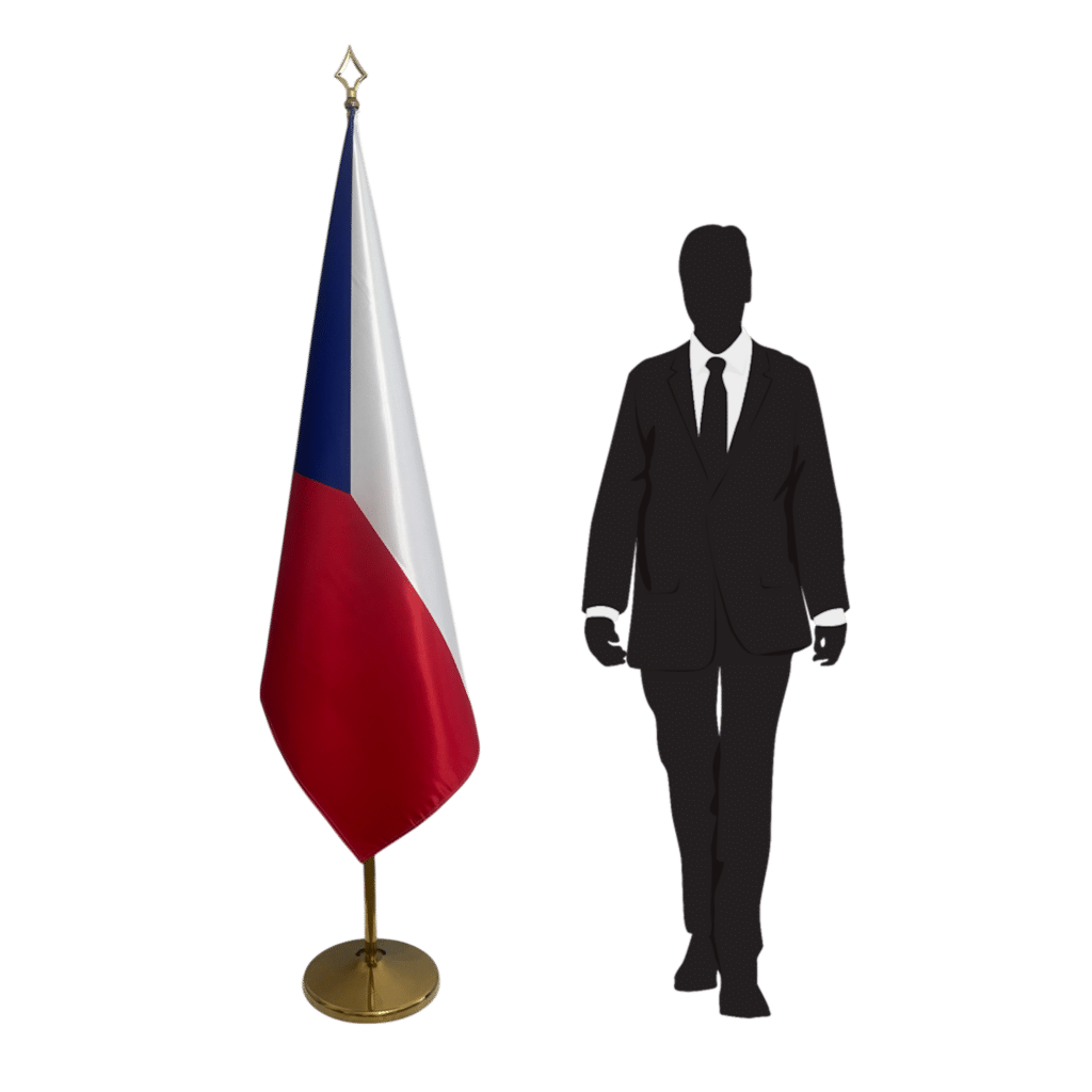 Tsjechische vlag op standaard