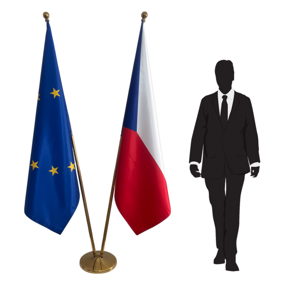Tsjechische vlag op standaard