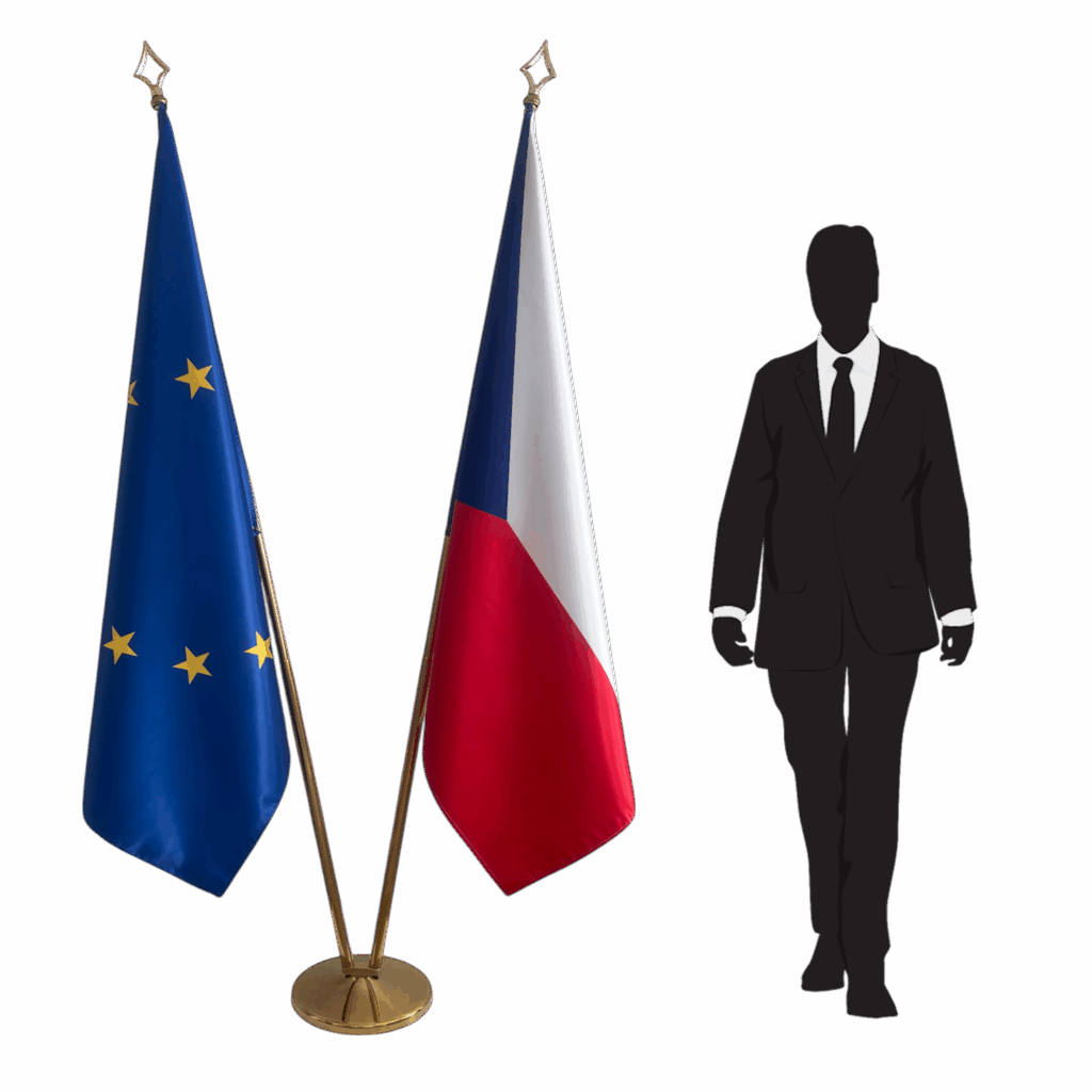 Tsjechische vlag op standaard