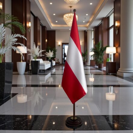 socle drapeau autriche