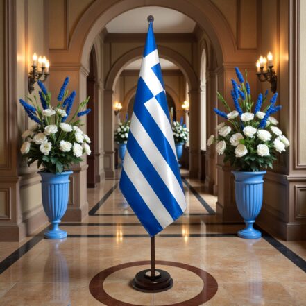 socle drapeau grece