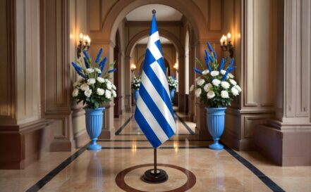 socle drapeau grece