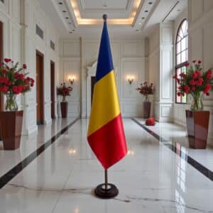 socle drapeau roumanie