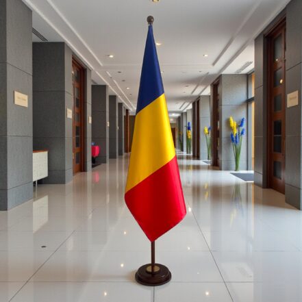 socle drapeau roumanie