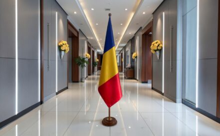 socle drapeau roumanie