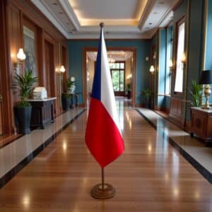 socle drapeau Tchéquie